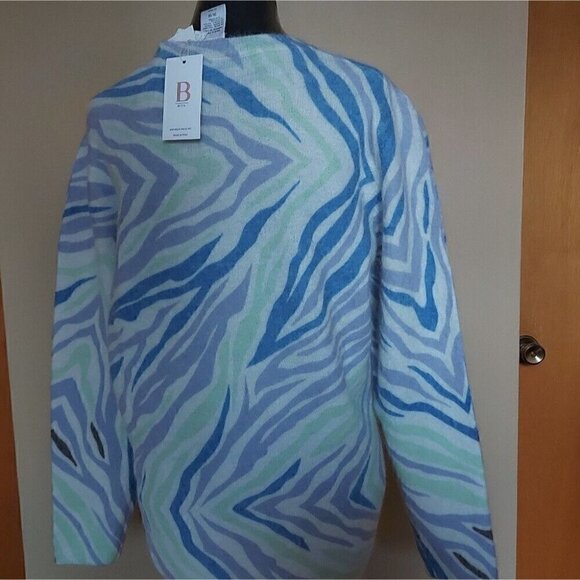 BETTA Dopamine Dressing Sweater 1X Pastel Zebra Print Mohair Blend - Picture 3 of 8